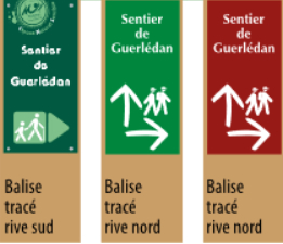 Balisage sentier de Guerlédan, Côtes d'Armor