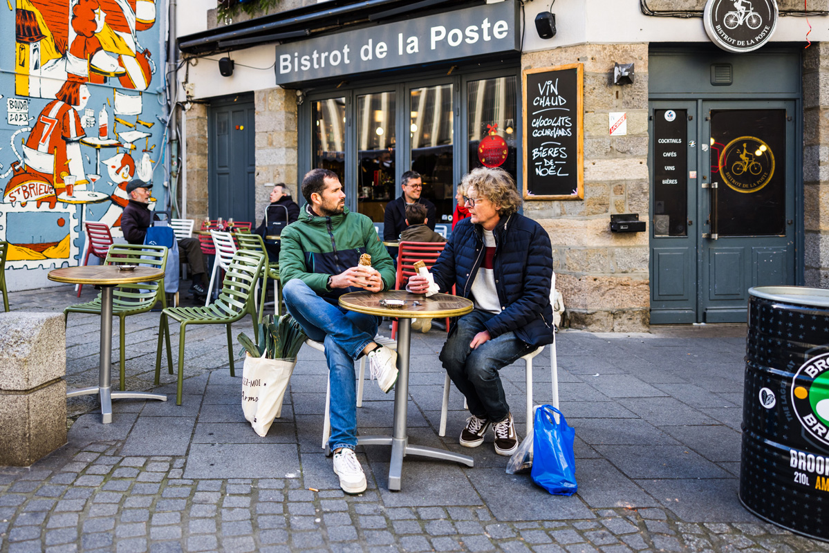 Galette-saucisse, Marché de Saint-Brieuc, Côtes d'Armor