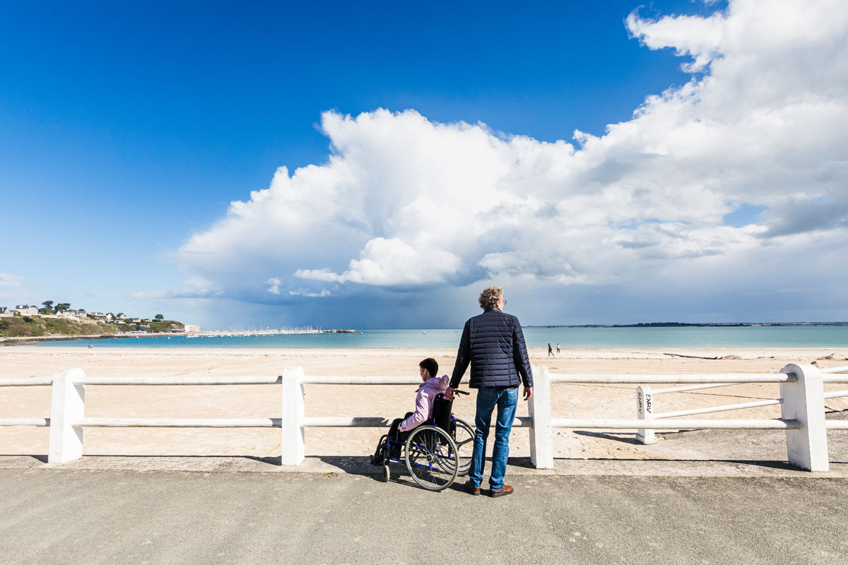 Promenade sur la digue, Saint-Cast-le-Guildo, Côtes d'Armor